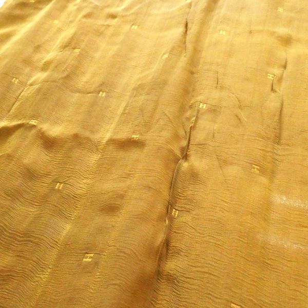 Hermes Shawl Margiela Period H Dot Silk Ocher Yellow Reversible Vintage — view 8