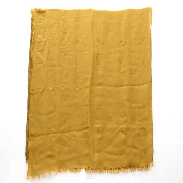Hermes Shawl Margiela Period H Dot Silk Ocher Yellow Reversible Vintage — view 2