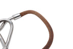 Hermes Jumbo H Bracelet Leather Brown Silver — view 8