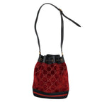Gucci GG Patterned Velvet Bucket Shoulder Bag — view 2