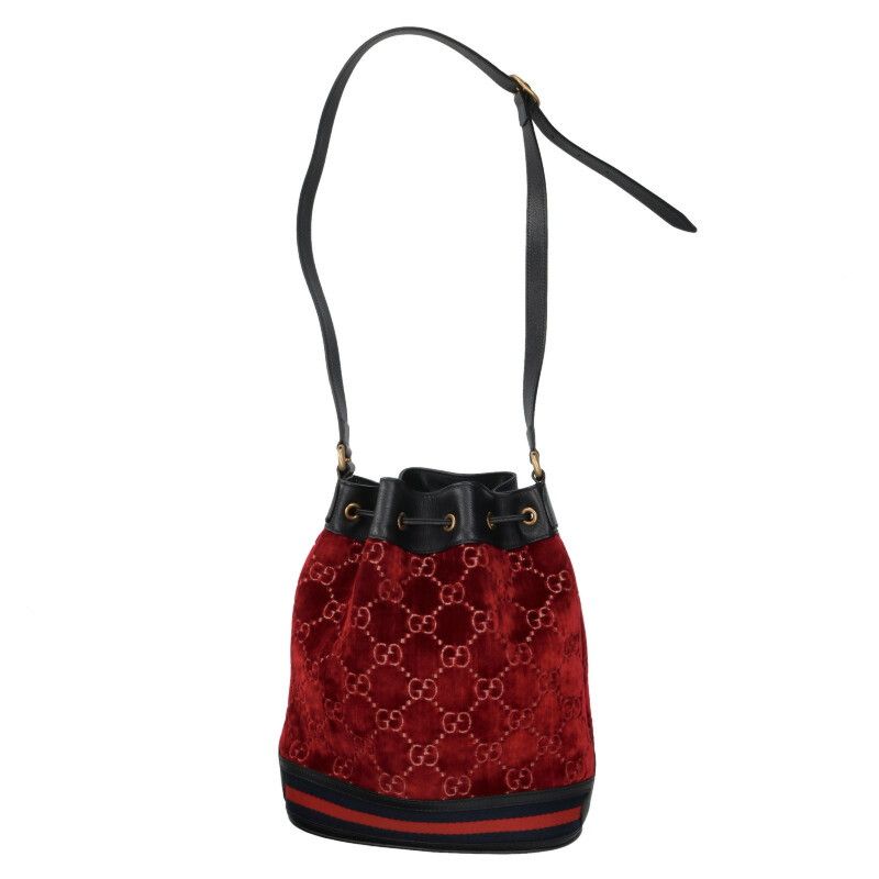 Gucci GG Patterned Velvet Bucket Shoulder Bag — view 2