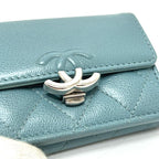 Chanel Trifold Wallet Half Coco Mark Leather Light Blue — view 7