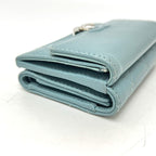 Chanel Trifold Wallet Half Coco Mark Leather Light Blue — view 3