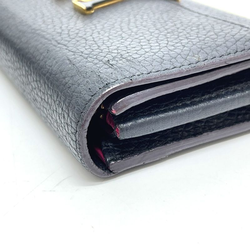 Louis Vuitton Long Wallet Portefeuille Capucines Taurillon Clemence Noir — view 5