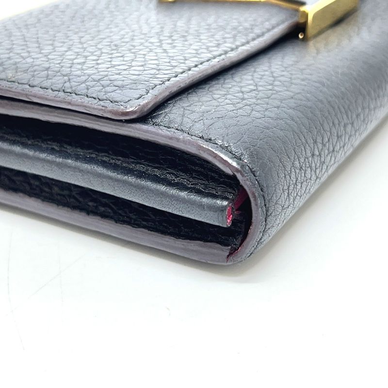 Louis Vuitton Long Wallet Portefeuille Capucines Taurillon Clemence Noir — view 6