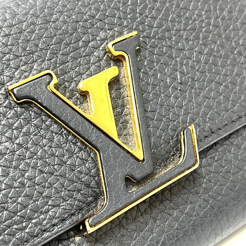 Louis Vuitton Long Wallet Portefeuille Capucines Taurillon Clemence Noir — view 7