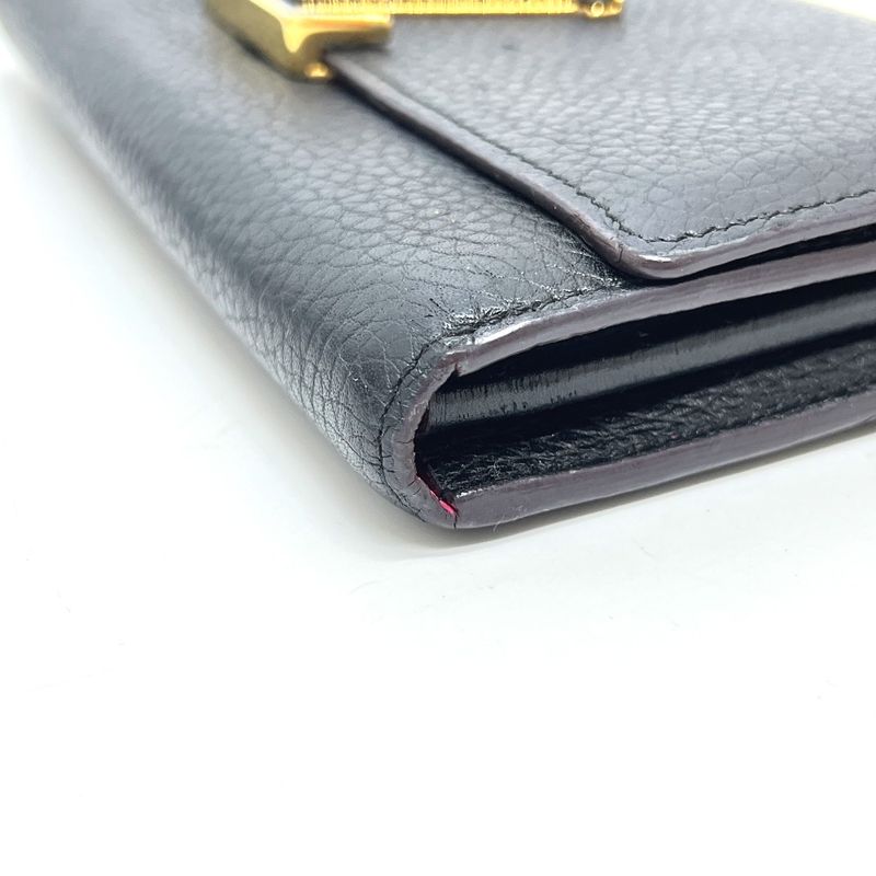 Louis Vuitton Long Wallet Portefeuille Capucines Taurillon Clemence Noir — view 4