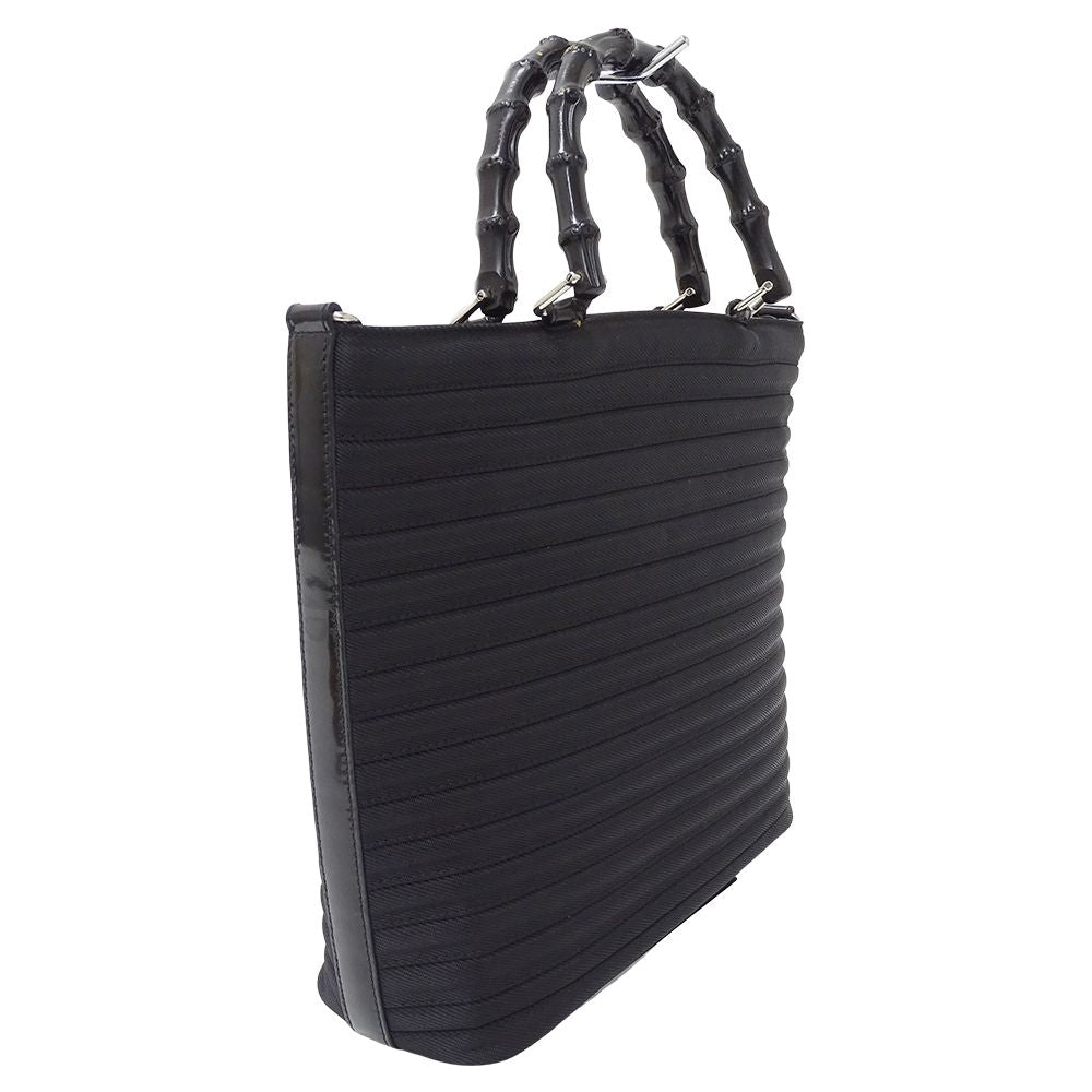Gucci Bag Shoulder 2-Way Bamboo Nylon Black 000 1998 — view 4