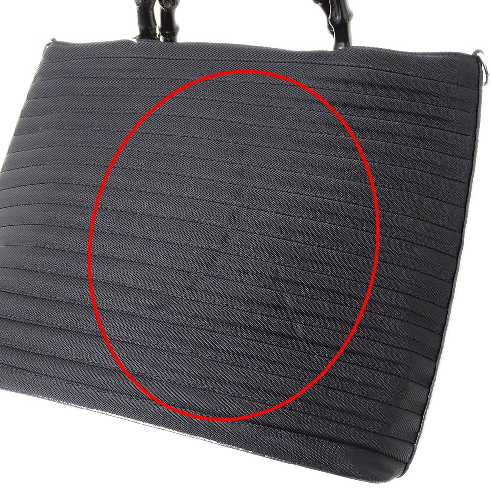 Gucci Bag Shoulder 2-Way Bamboo Nylon Black 000 1998 — view 8