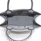 Dior Book Tote Medium Bag White Black M1296 Ztqt m911 Houndstooth — view 5