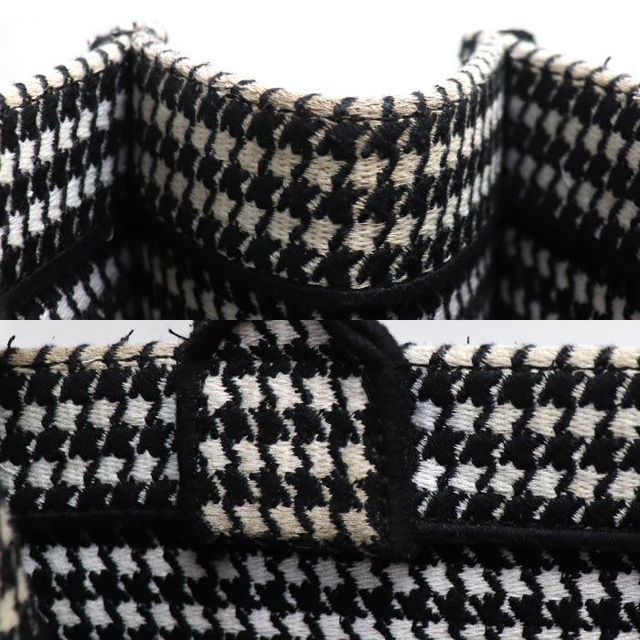 Dior Book Tote Medium Bag White Black M1296 Ztqt m911 Houndstooth — view 7