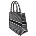 Dior Book Tote Medium Bag White Black M1296 Ztqt m911 Houndstooth — view 3