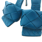 Bottega Veneta Intrecciato Lido Mules Sandals Leather High Heel 35.5 Turquoise — view 6
