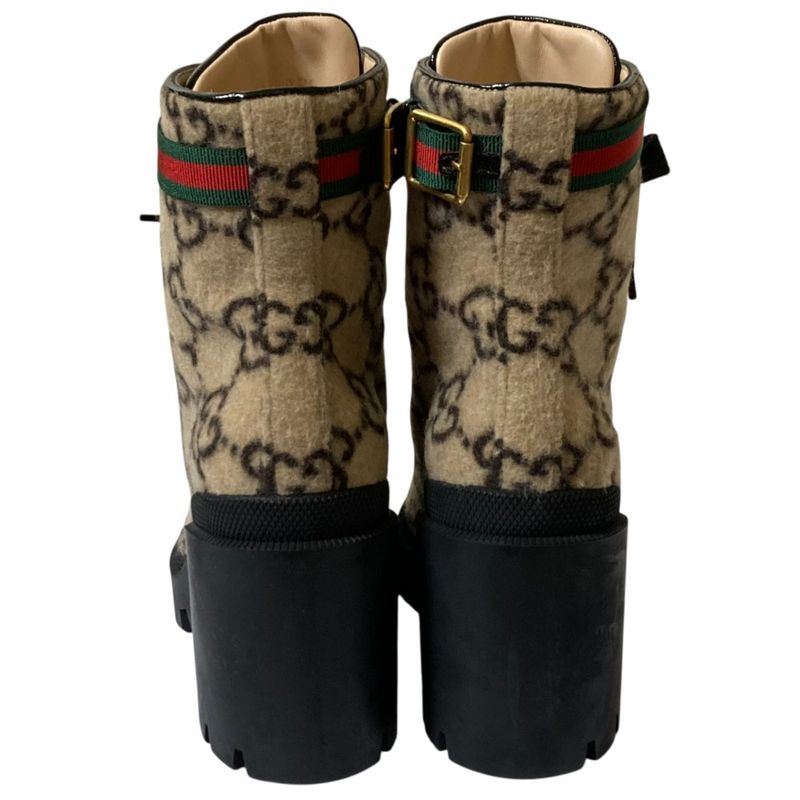 Gucci GG Pattern Sherry Line Wool Ankle Boots Size 38 — view 4
