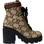 Gucci GG Pattern Sherry Line Wool Ankle Boots Size 38 — view 6