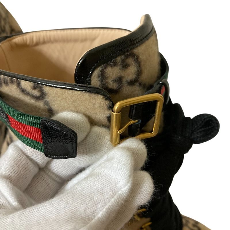 Gucci GG Pattern Sherry Line Wool Ankle Boots Size 38 — view 8