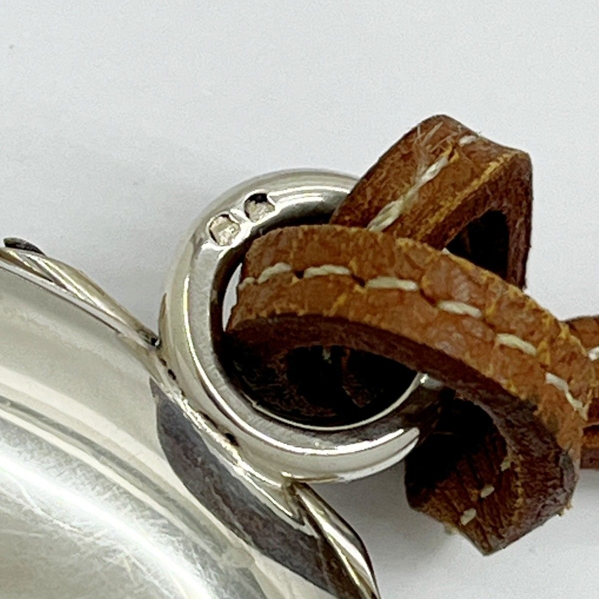 Hermes Locket Pendant Silver 925 Tarnish Yes Brown — view 8