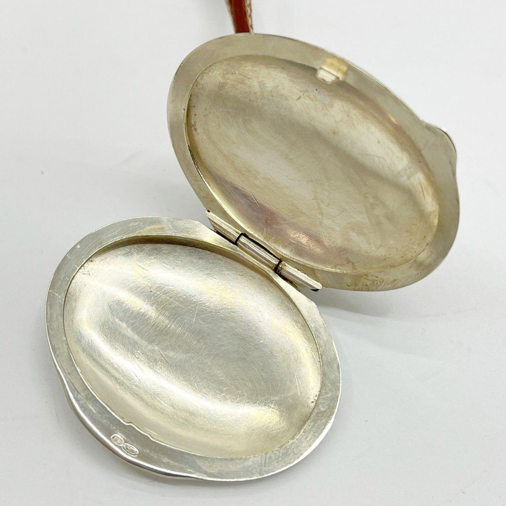 Hermes Locket Pendant Silver 925 Tarnish Yes Brown — view 5