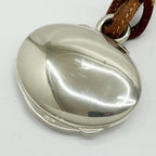 Hermes Locket Pendant Silver 925 Tarnish Yes Brown — view 3