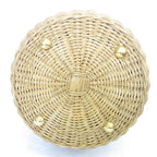 Christian Dior Oblique Wicker Shoulder Bag Navy Natural — view 6