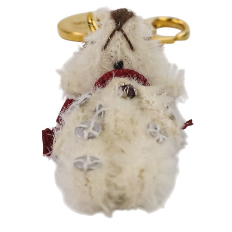 Prada Sequins Bear Mini Charm Key Holder Bag White Red Gold Color — view 5