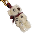 Prada Sequins Bear Mini Charm Key Holder Bag White Red Gold Color — view 2