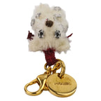 Prada Sequins Bear Mini Charm Key Holder Bag White Red Gold Color — view 4