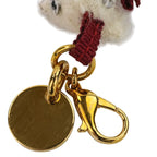 Prada Sequins Bear Mini Charm Key Holder Bag White Red Gold Color — view 9