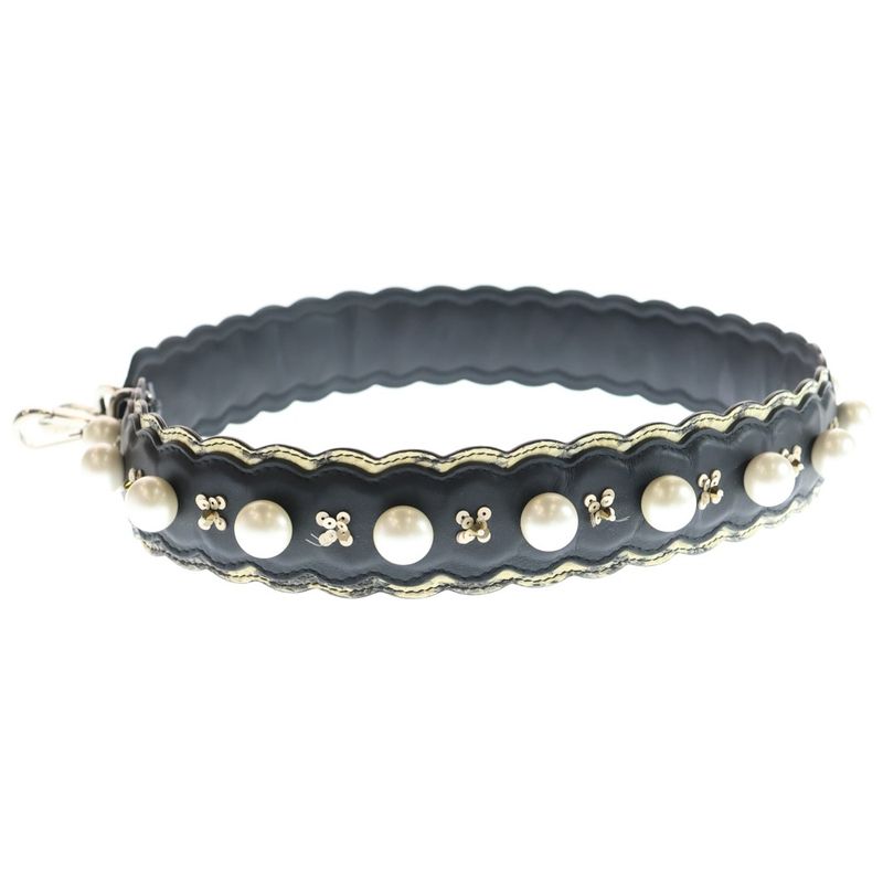 Fendi Shoulder Strap with Faux Pearls Black — view 4