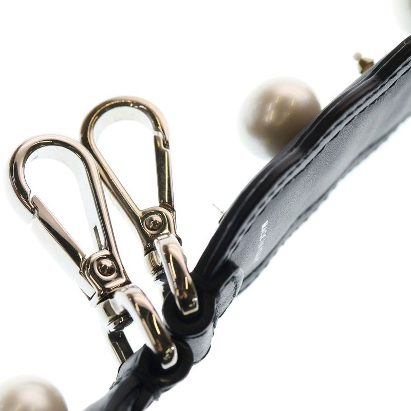 Fendi Shoulder Strap with Faux Pearls Black — view 5