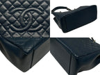 Chanel Grand Shopping Tote Bag GST Chain Caviar Leather CC Logo Navy Silver — view 7
