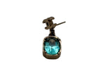 Chanel CC Logo Drop Earrings 07 Rhinestone Metal Gold Plated Blue — view 3
