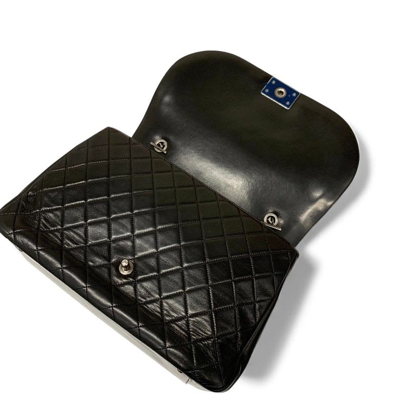 Chanel Bag Shoulder Lambskin Black Silver Quilted Boy