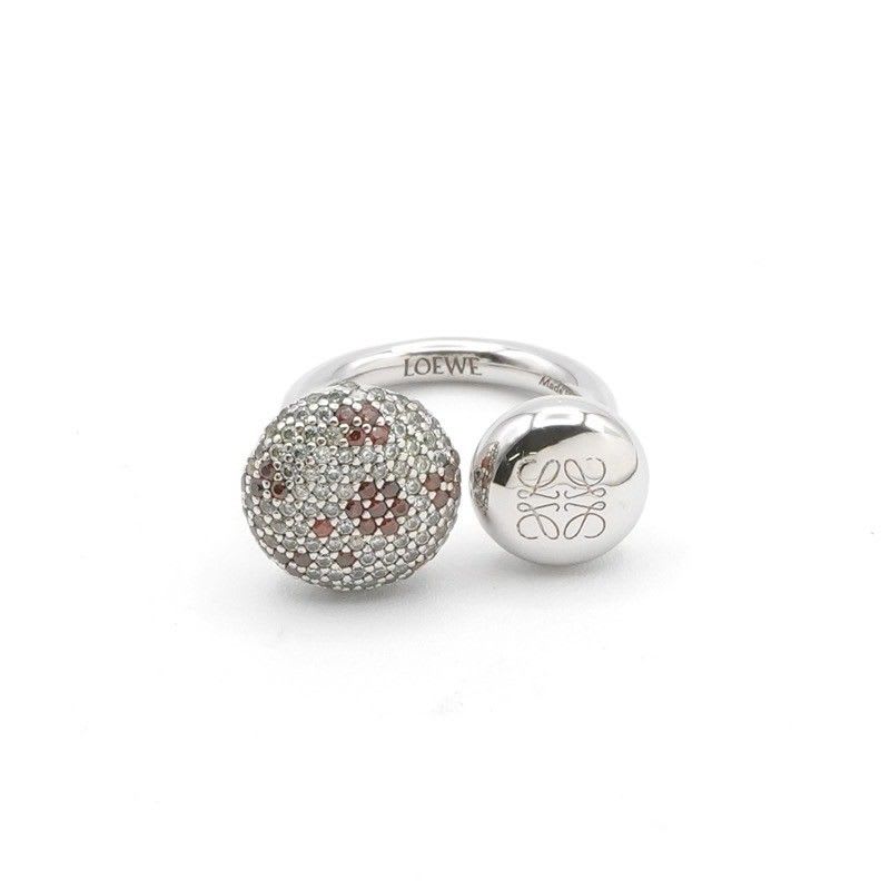 Loewe Ring Silver Anagram Rhinestone — view 3