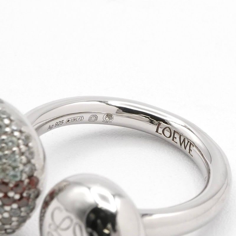 Loewe Ring Silver Anagram Rhinestone — view 6