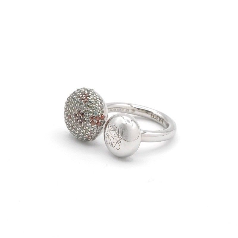 Loewe Ring Silver Anagram Rhinestone — view 4