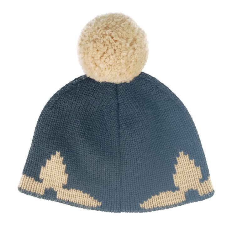 Louis Vuitton Cap Bonnet Morning Lamb Beanie Black Beige 100% Wool — view 3