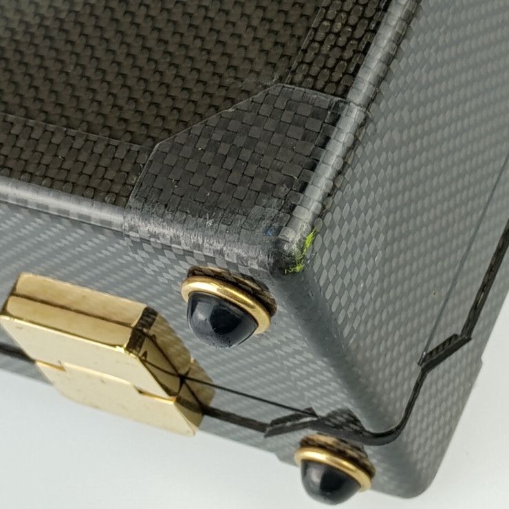 Hermes Business Bag Espace PM Attache Case Black Gold Hardware Carbon Leather — view 8