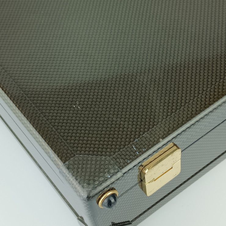 Hermes Business Bag Espace PM Attache Case Black Gold Hardware Carbon Leather — view 7