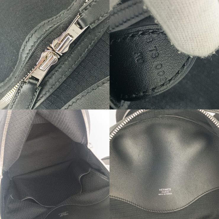 Hermes Backpack A Dos All Back Black Silver Hardware Toile Bivouac — view 9