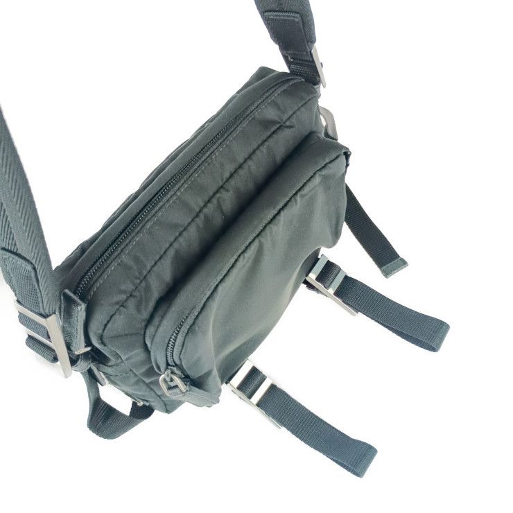 Prada Shoulder Bag Crossbody 2 Vh043 Black Silver Hardware Nylon Leather — view 6