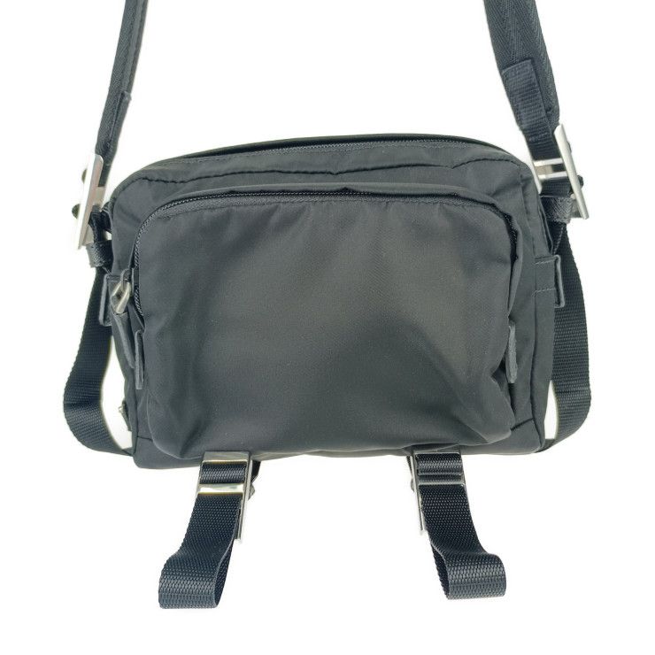 Prada Shoulder Bag Crossbody 2 Vh043 Black Silver Hardware Nylon Leather — view 2