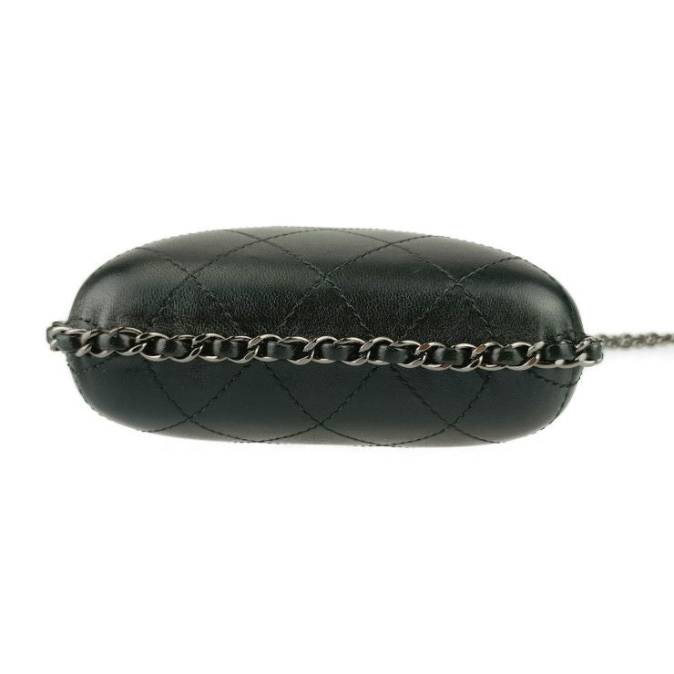 Chanel Shoulder Bag Chain Phone Holder Black Silver Hardware Lambskin — view 4