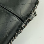 Chanel Shoulder Bag Chain Phone Holder Black Silver Hardware Lambskin — view 6