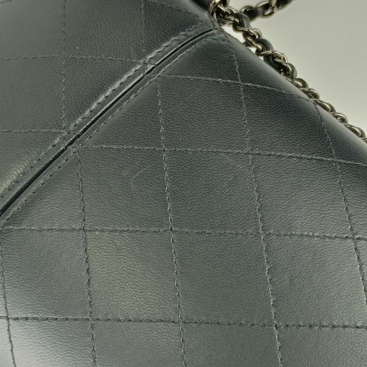 Chanel Shoulder Bag Chain Phone Holder Black Silver Hardware Lambskin — view 7