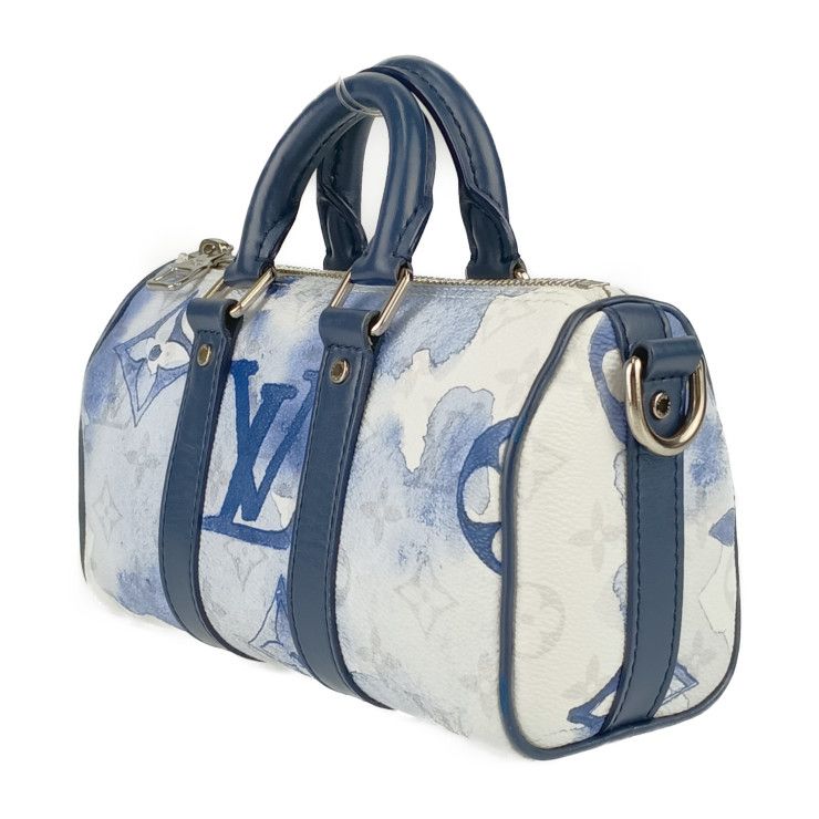 Louis Vuitton Handbag Water Color Monogram Keepall XS Blue White Silver — view 2