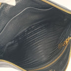 Prada Shoulder Bag Crossbody 1 Bh050 Black Gold Hardware Vitello Daino — view 8