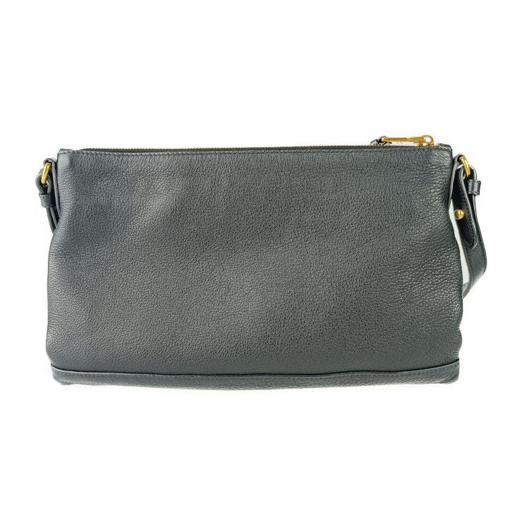 Prada Shoulder Bag Crossbody 1 Bh050 Black Gold Hardware Vitello Daino — view 3