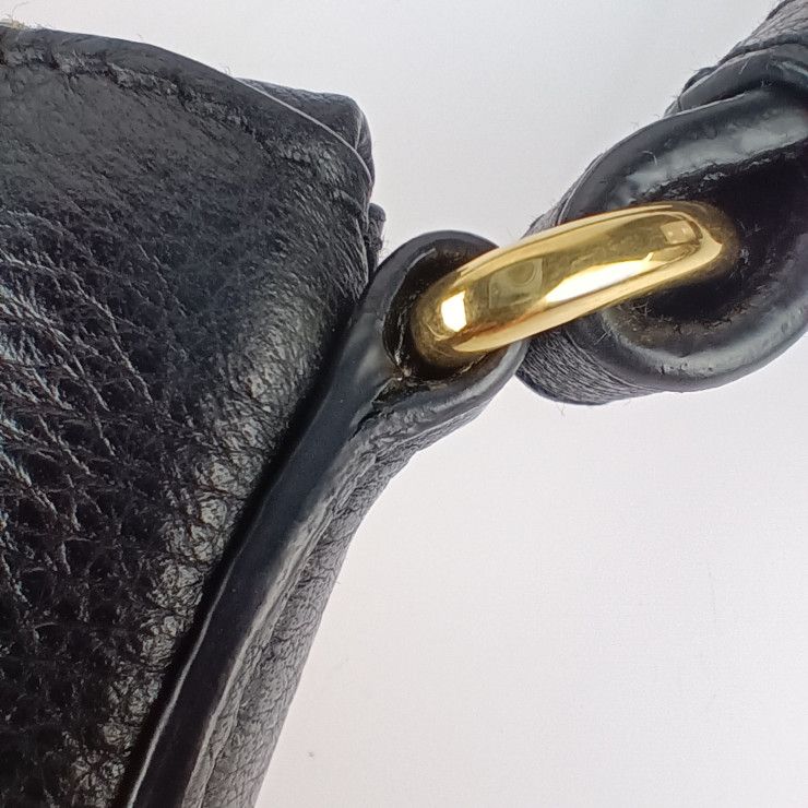 Prada Shoulder Bag Crossbody 1 Bh050 Black Gold Hardware Vitello Daino — view 6