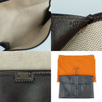 Hermes Clutch Bag Jigier PM Dark Brown Leather Second — view 9